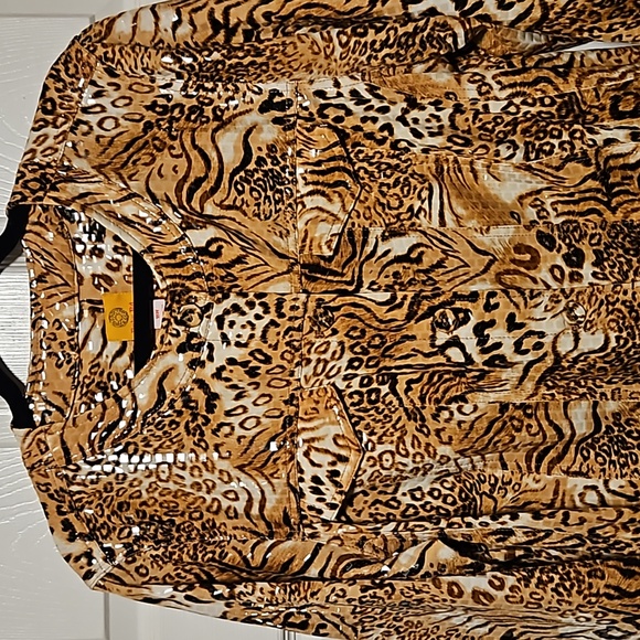 Ruby Rd. Leopard Wet Look Jacket - Picture 3 of 6